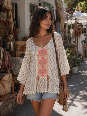 Bead Tassel Blouse